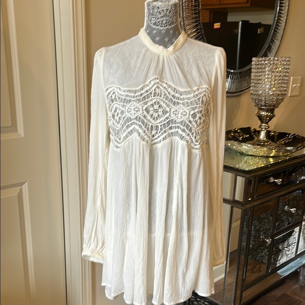 Elegant free people White Lace Women's dressM/L